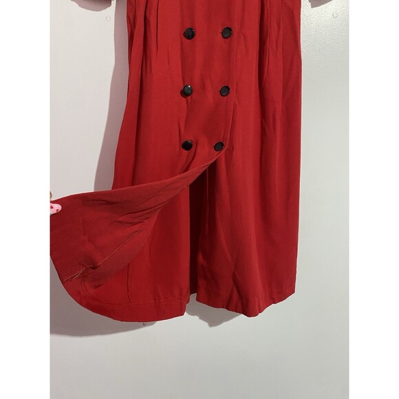 Vtg 80s Blazer Dress Small? Red Double Breasted Retro Office Cocktail Old Money - Picture 8 of 14